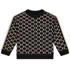 Boys Black Logo Sweatshirt, 1, hi-res