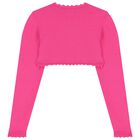 Girls Pink Bolero Knit Cardigan, 5, hi-res