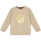 Boys Beige Logo Sweatshirt, 2, hi-res