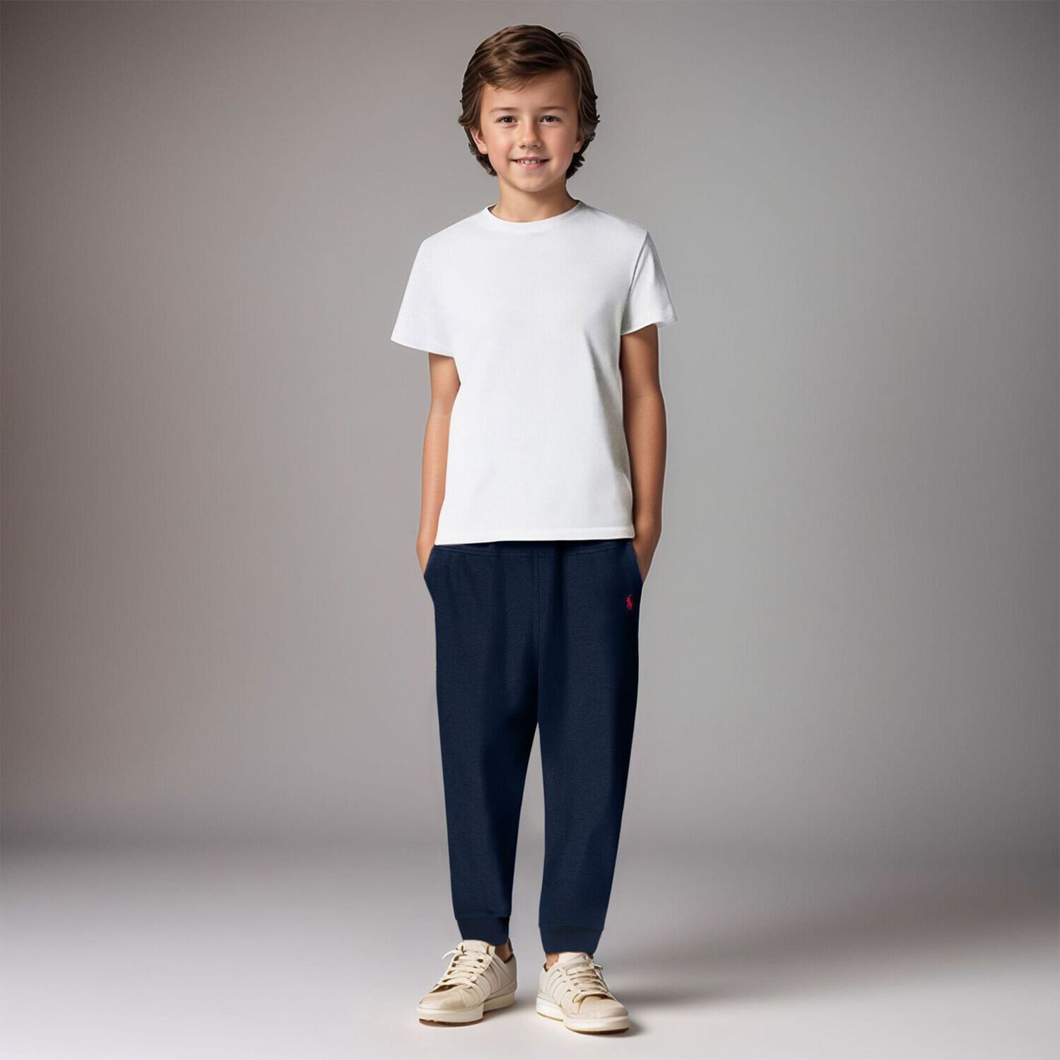 Boys Navy Logo Joggers, 2, hi-res