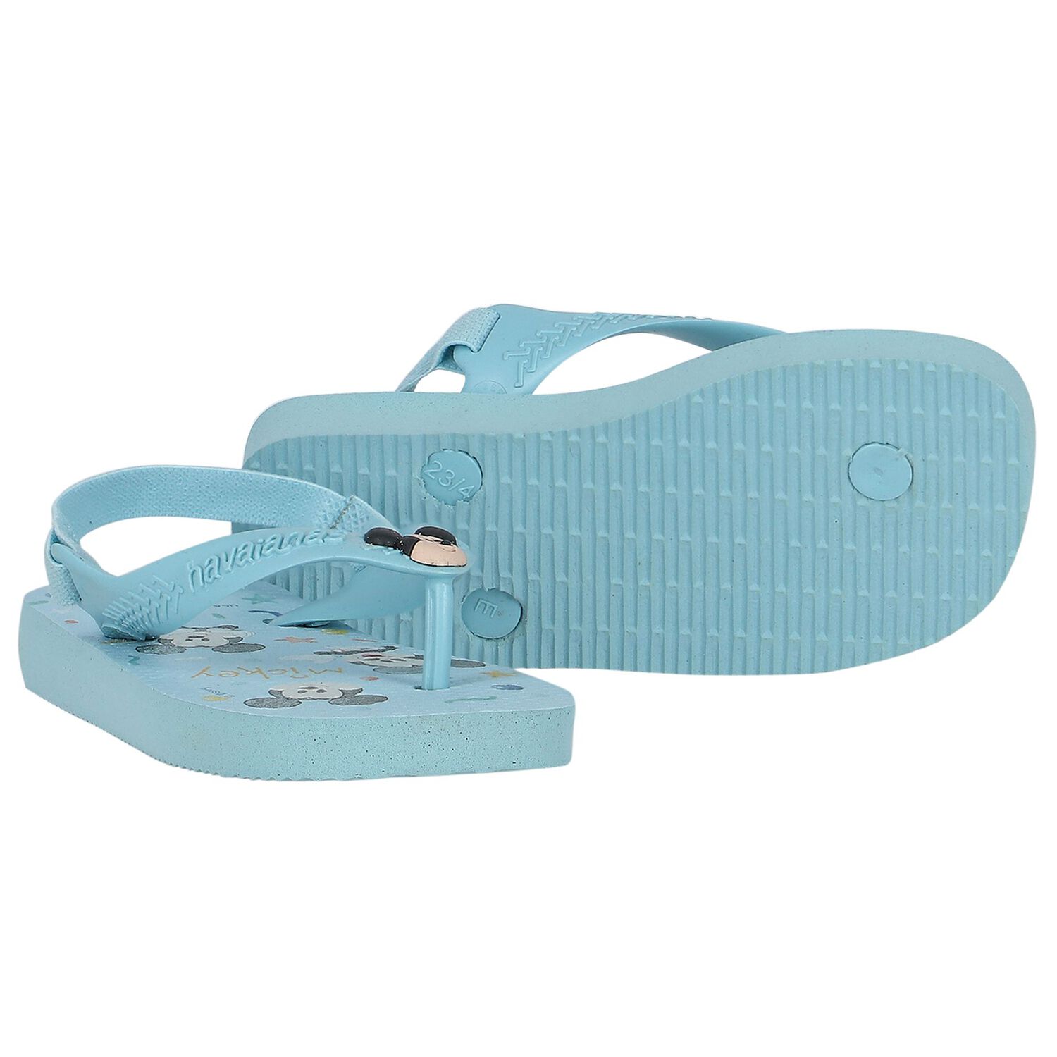 Younger Boys Blue Disney Logo Flip Flops, 4, hi-res image number null