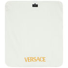Ivory & Gold Barocco Logo Baby Blanket, 1, hi-res