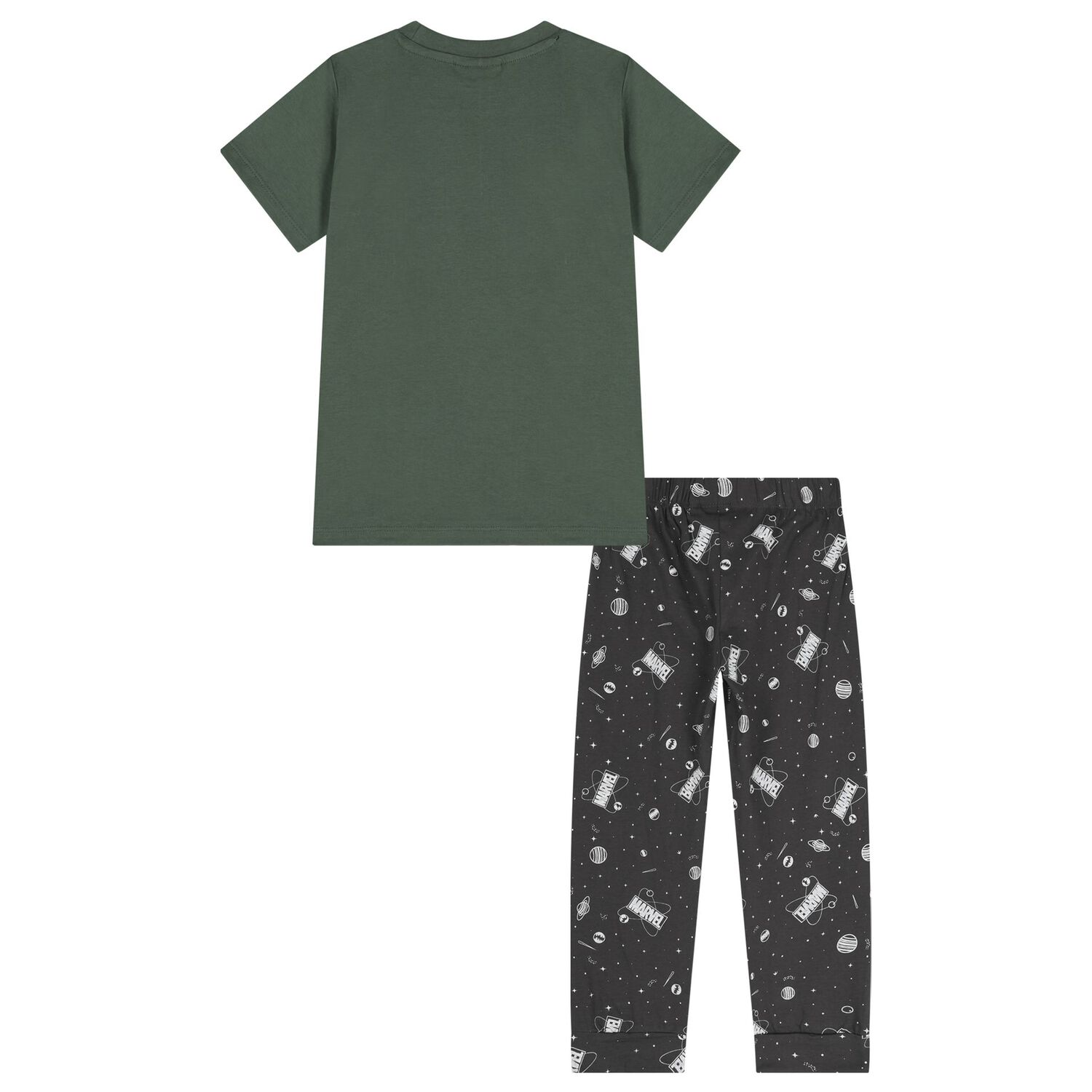 Boys Green & Grey Marvel Pyjamas, 2, hi-res