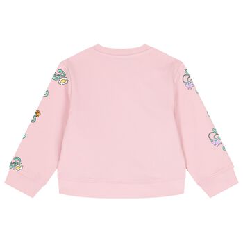 Girls Pink Floral Sweatshirt