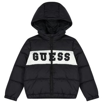 Boys Black Logo Padded Puffer Jacket