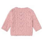 Baby Girls Pink Knitted Cardigan, 1, hi-res