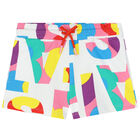Girls White Logo Shorts, 1, hi-res