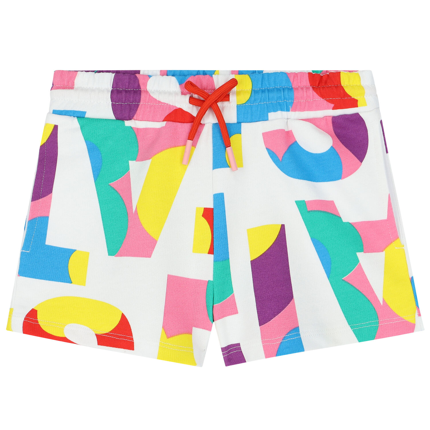 Girls White Logo Shorts, 1, hi-res