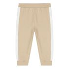 Baby Boys Beige Logo Hooded Tracksuit Gift Set, 1, hi-res