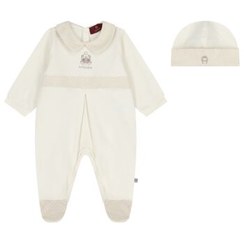 Ivory Teddy Bear Logo Babygrow Set