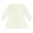 Younger Girls Ivory Teddy Logo Dress, 4, hi-res