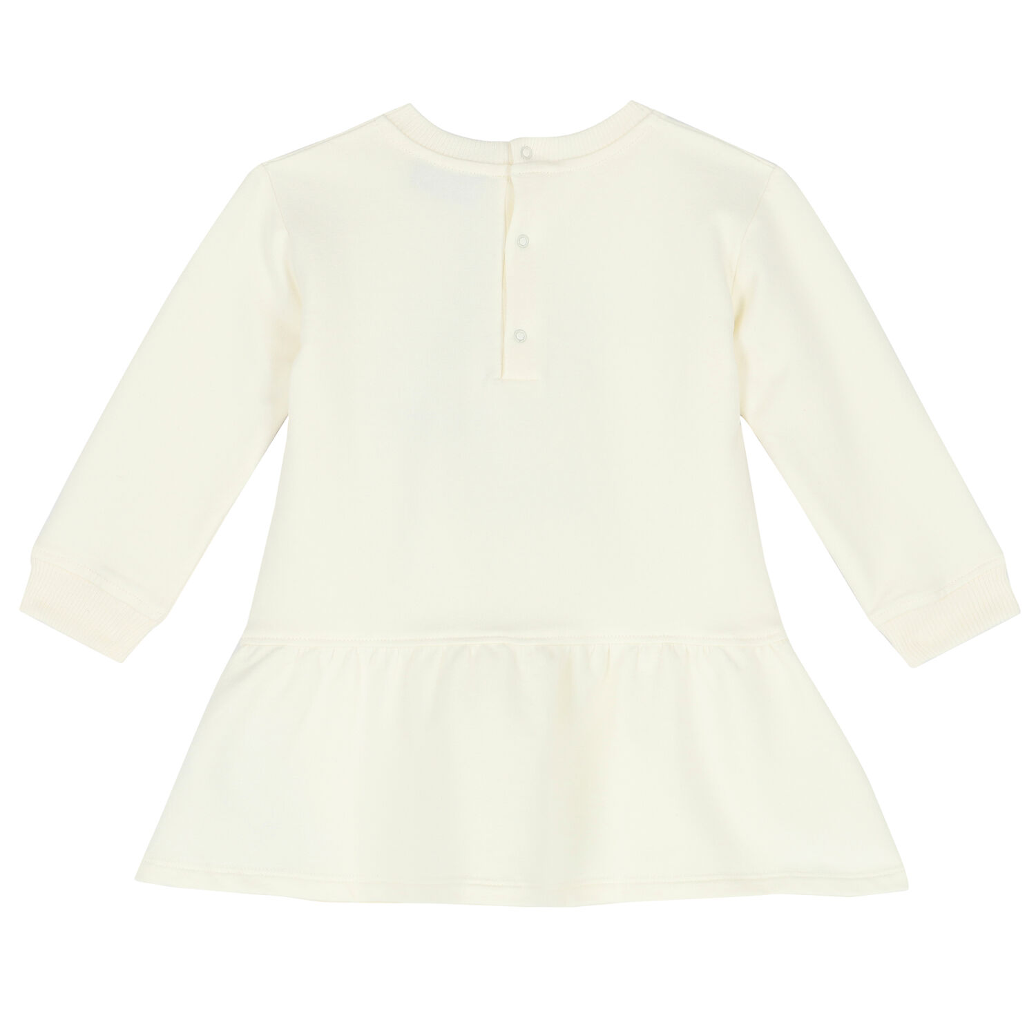 Younger Girls Ivory Teddy Logo Dress, 4, hi-res