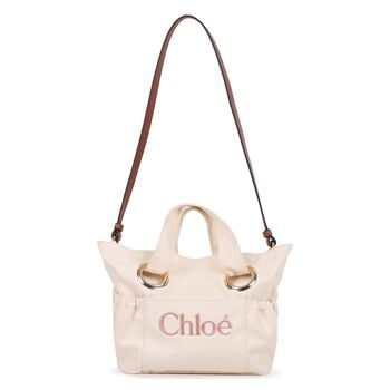 Girls Mini Me Beige Logo Tote Bag