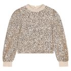 Girls Gold Sequin Skirt Set, 2, hi-res
