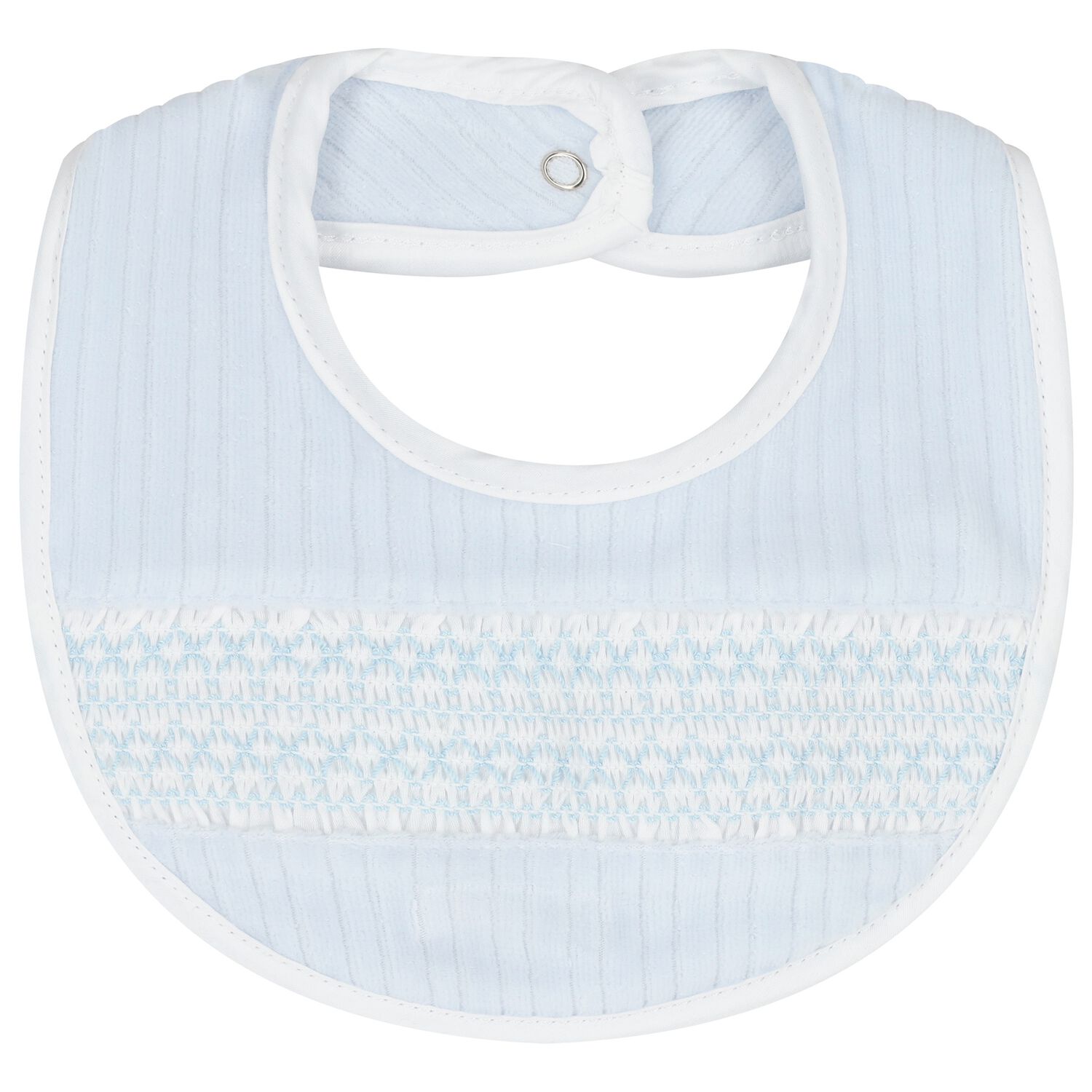 Baby Boys Blue Smocked Bib, 1, hi-res