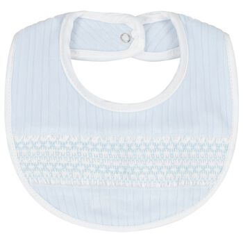 Baby Boys Blue Smocked Bib