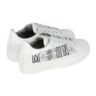 White Logo Leather Trainers, 1, hi-res