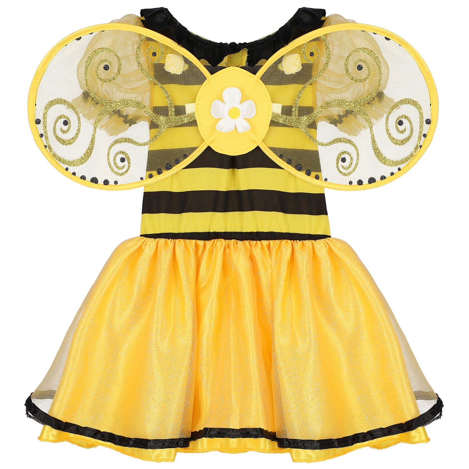 Girls Yellow & Black Little Stinger Costume, 1, hi-res