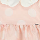 Baby Girls Pink & White Satin Dress, 1, hi-res