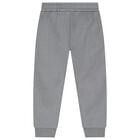 Boys Grey & Black Logo Joggers , 1, hi-res