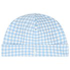 Baby Boys Blue Gingham Cotton Babygrow Set, 1, hi-res