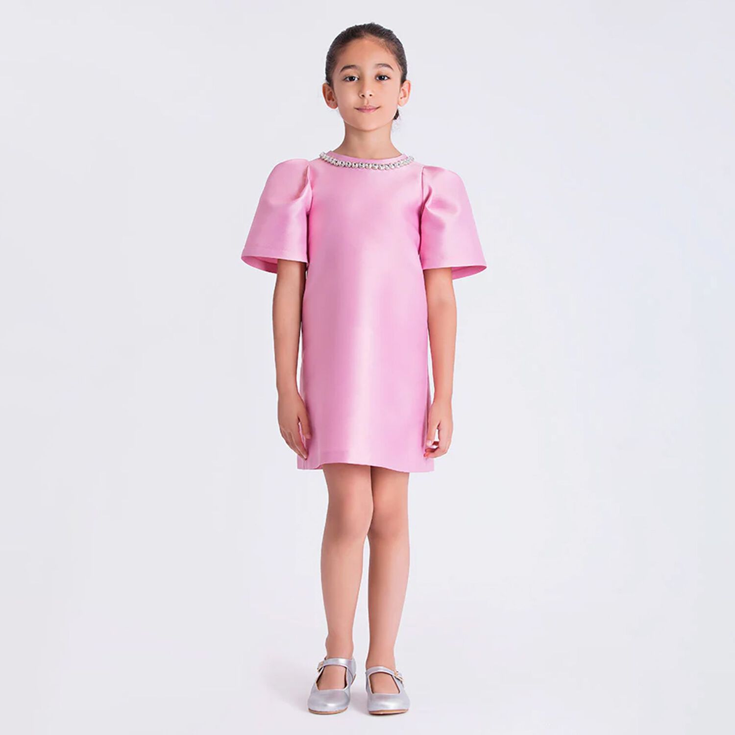 Girls Pink Jewel Dress, 1, hi-res