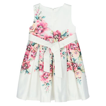 Girls Ivory Floral Dress