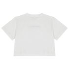 Girls White Logo T-Shirt, 1, hi-res