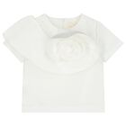 Girls White & Pink Flower Skirt Set, 1, hi-res