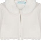 Younger Girls Ivory Faux Fur Collar Cardigan, 1, hi-res