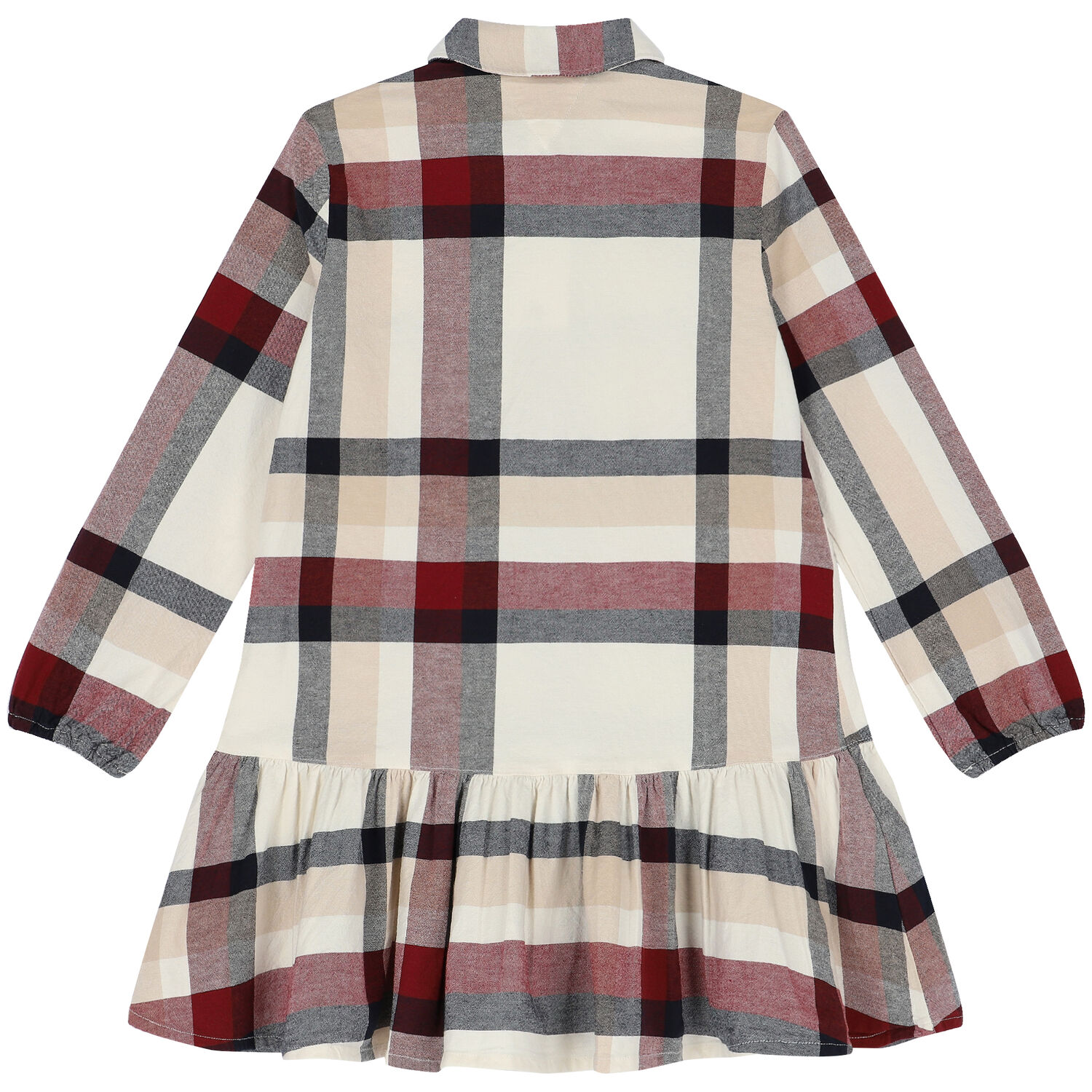 Girls Ivory Checkered Shirt Dress, 1, hi-res