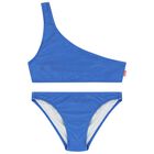 Girls Metallic Blue Bikini, 1, hi-res