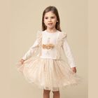 Girls Ivory Ruffle Tulle Dress, 1, hi-res