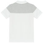 Boys White Logo Polo Shirt, 1, hi-res