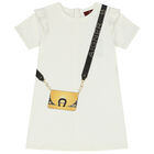 Girls Ivory Logo Bag Dress, 3, hi-res