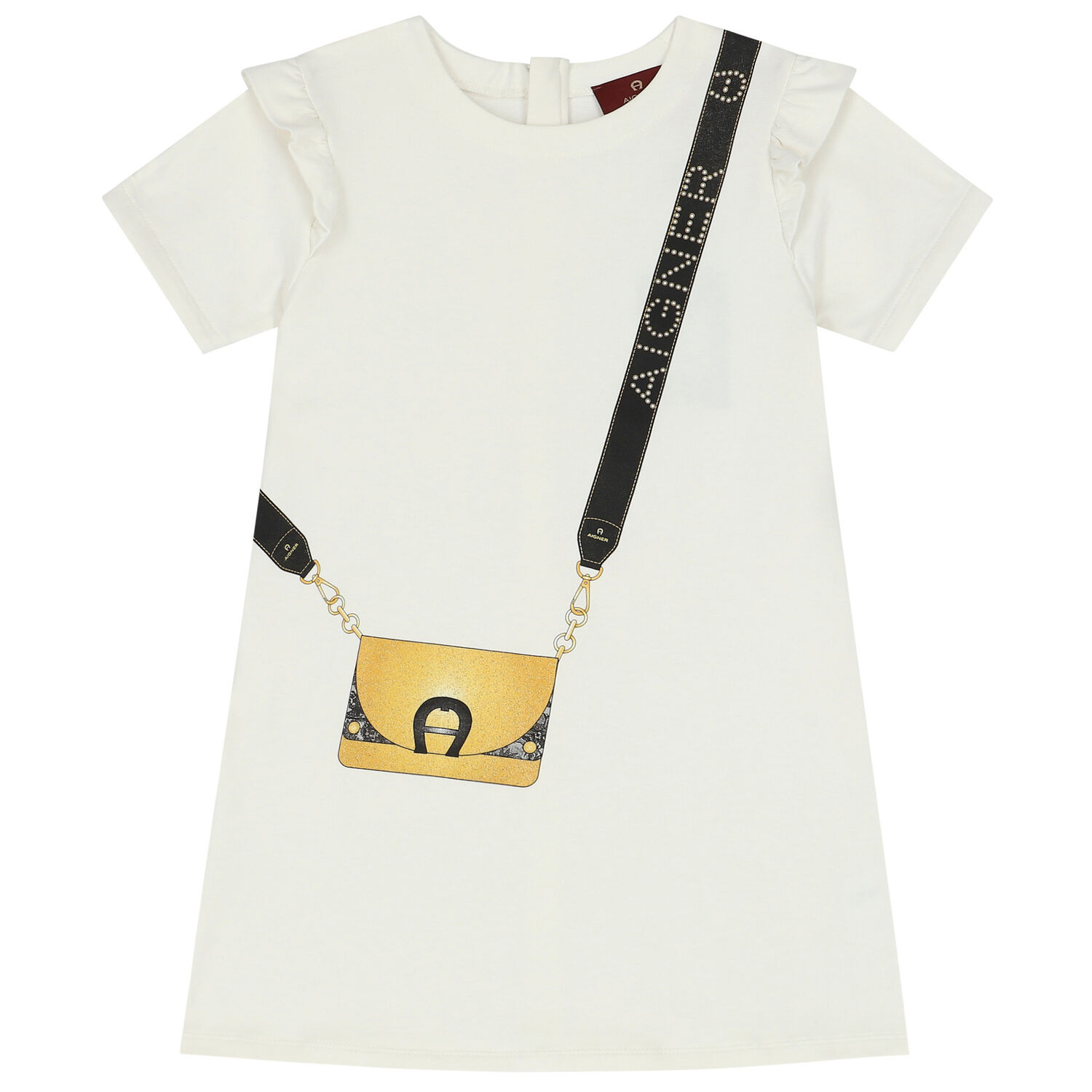 Girls Ivory Logo Bag Dress, 3, hi-res