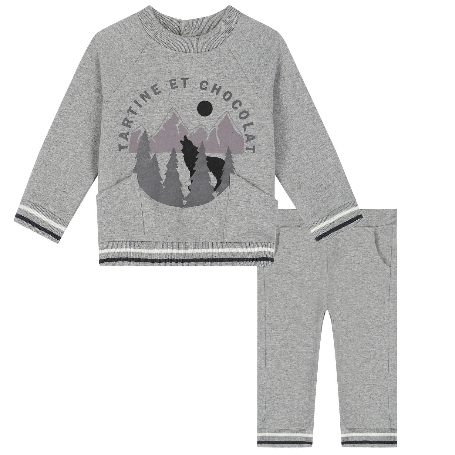 Baby Boys Grey Logo Tracksuit, 1, hi-res image number null