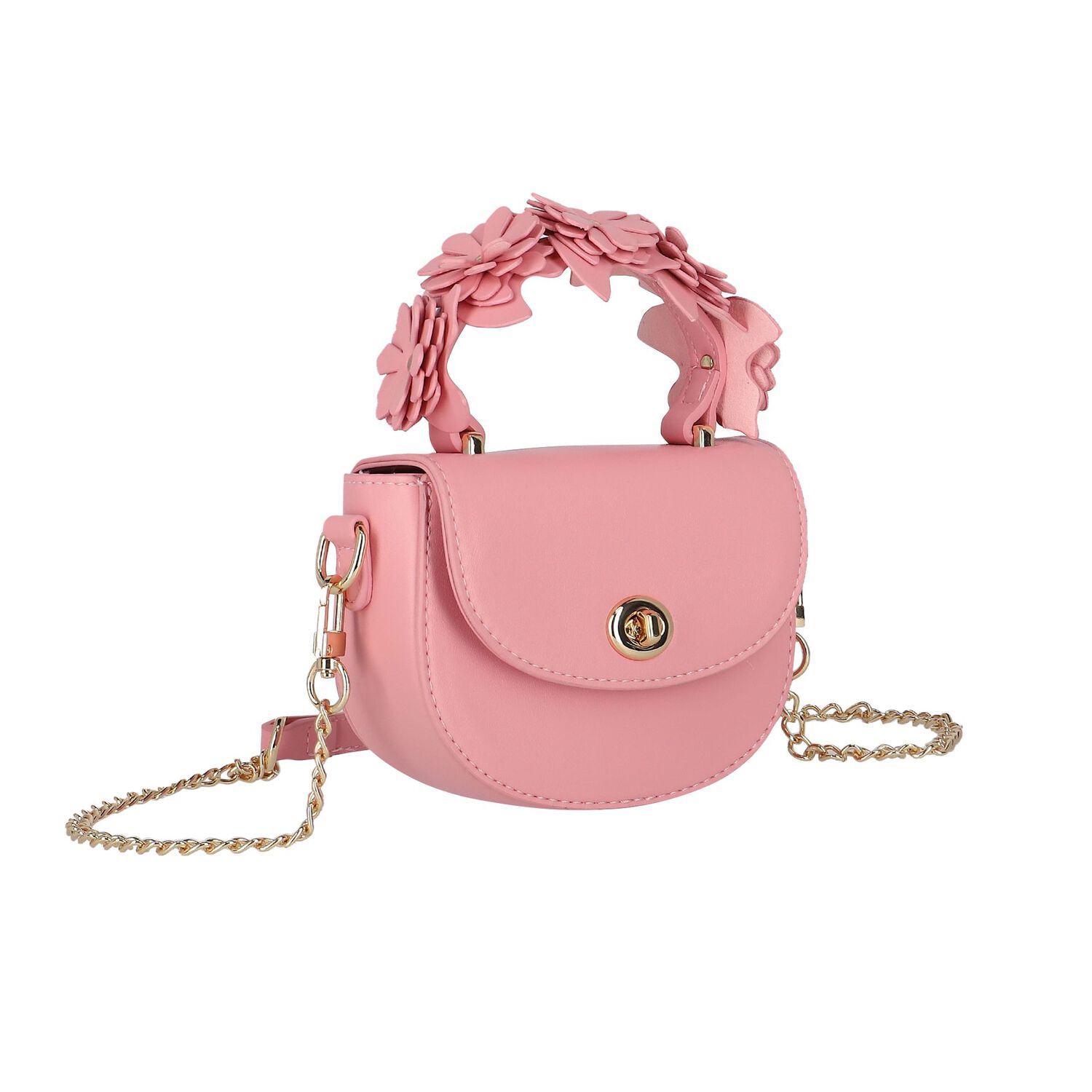 Girls Pink Floral Handbag, 1, hi-res image number null