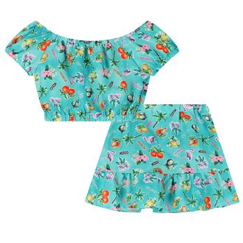 Girls Blue Skirt Set
