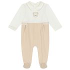 Baby Boys White & Beige Babygrows ( 2-Pack ), 2, hi-res
