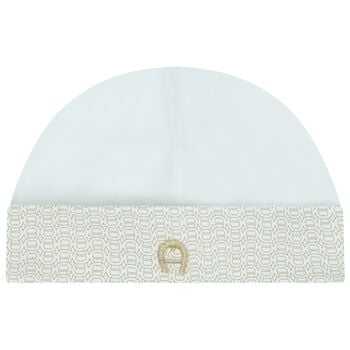 Baby Boys Blue & Gold Logo Baby Hat