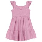Girls Pink Flared Dress, 2, hi-res