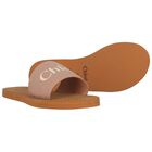 Girls Pink Canvas Logo Sliders, 1, hi-res