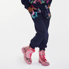 Girls Navy Blue Sequins Joggers, 1, hi-res