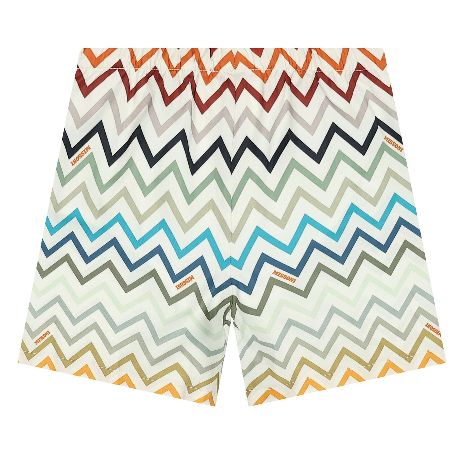 Younger Boys Multi-Coloured Zig Zag Swim Shorts, 1, hi-res