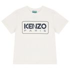 Boys White Logo T-Shirt, 1, hi-res