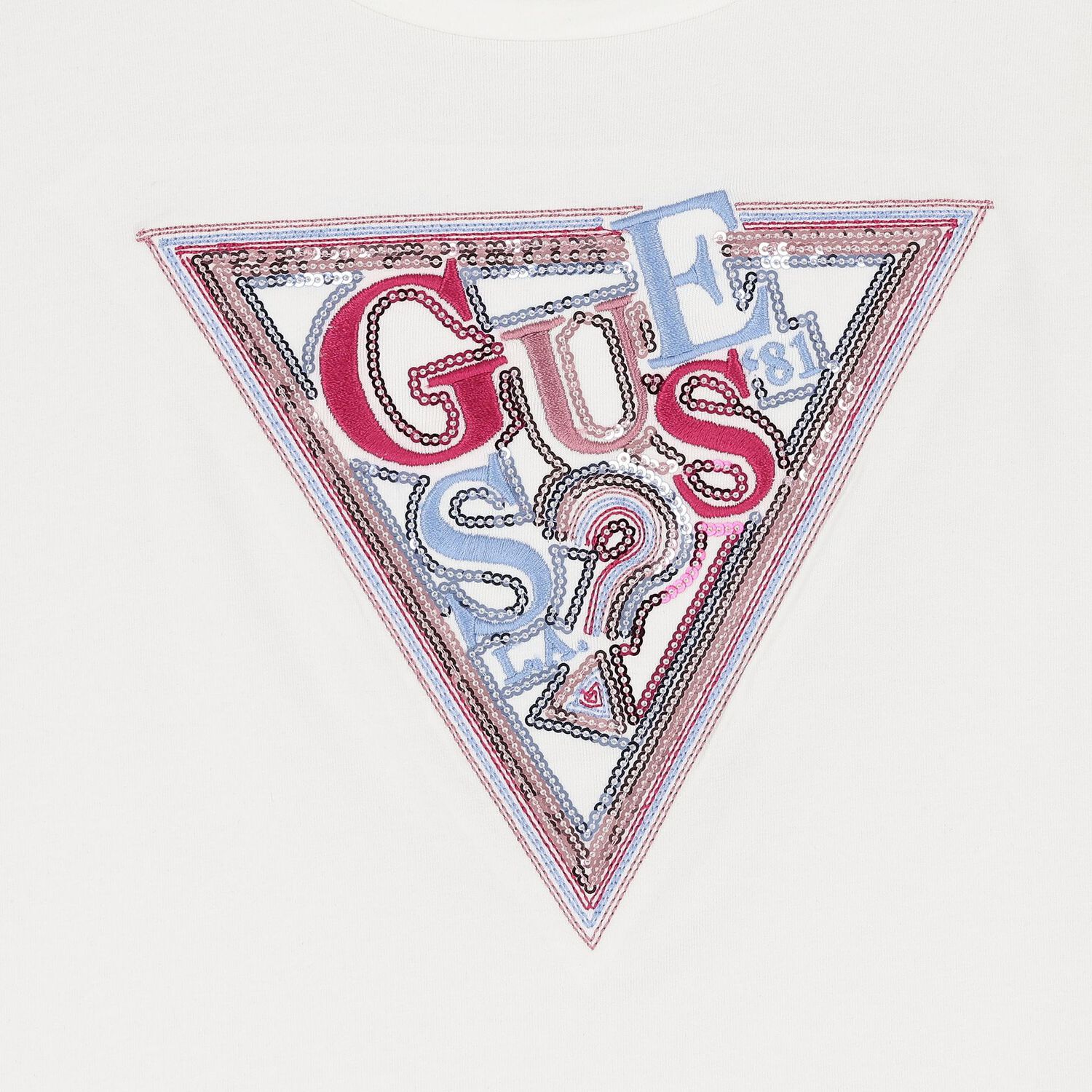 Girls White Embellished Logo T-Shirt, 1, hi-res
