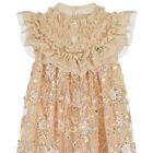 Girls Gold Embellished Tulle Dress, 1, hi-res
