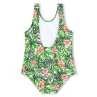 Girls Green Floral Swimsuit, 1, hi-res