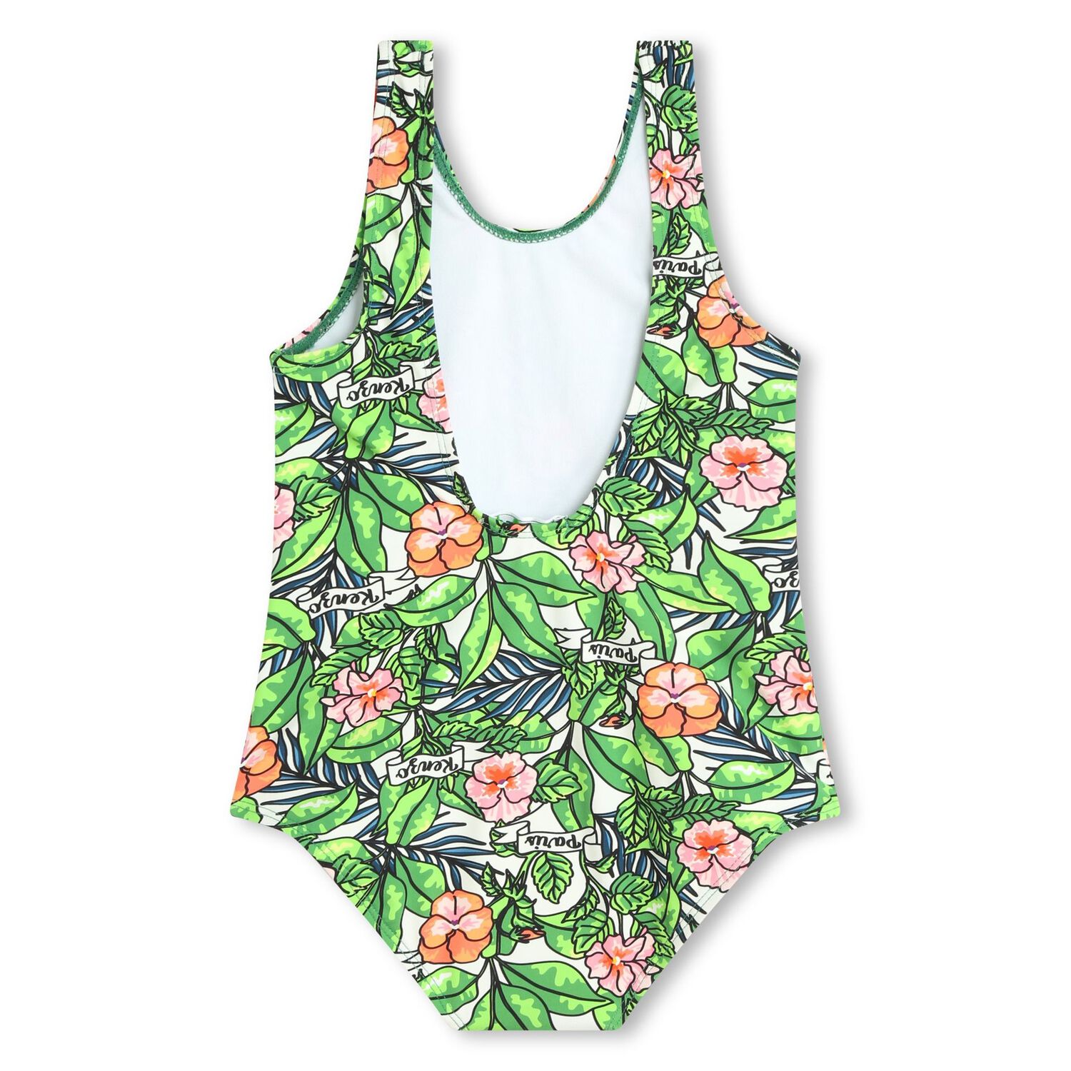 Girls Green Floral Swimsuit, 1, hi-res image number null